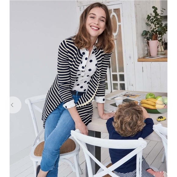 Boden Sweaters - BODEN Helena Longline Cardigan Wool Striped Size Medium NWOT